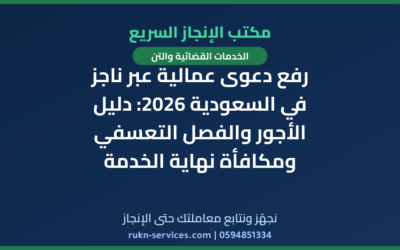 رفع دعوى عمالية عبر ناجز في السعودية 2026: دليل الأجور والفصل التعسفي ومكافأة نهاية الخدمة
