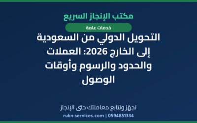 التحويل الدولي من السعودية إلى الخارج 2026: العملات والحدود والرسوم وأوقات الوصول