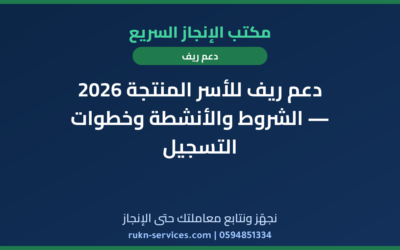 دعم ريف للأسر المنتجة 2026 — الشروط والأنشطة وخطوات التسجيل
