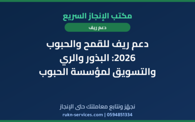 دعم ريف للقمح والحبوب 2026: البذور والري والتسويق لمؤسسة الحبوب