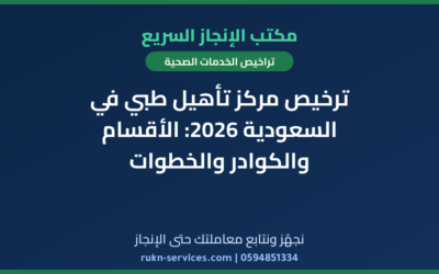 ترخيص مركز تأهيل طبي في السعودية 2026: الأقسام والكوادر والخطوات