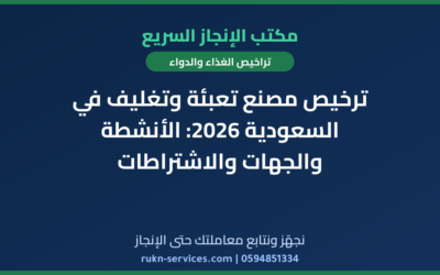 ترخيص مصنع تعبئة وتغليف في السعودية 2026: الأنشطة والجهات والاشتراطات