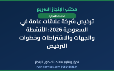 ترخيص شركة علاقات عامة في السعودية 2026: الأنشطة والجهات والاشتراطات وخطوات الترخيص